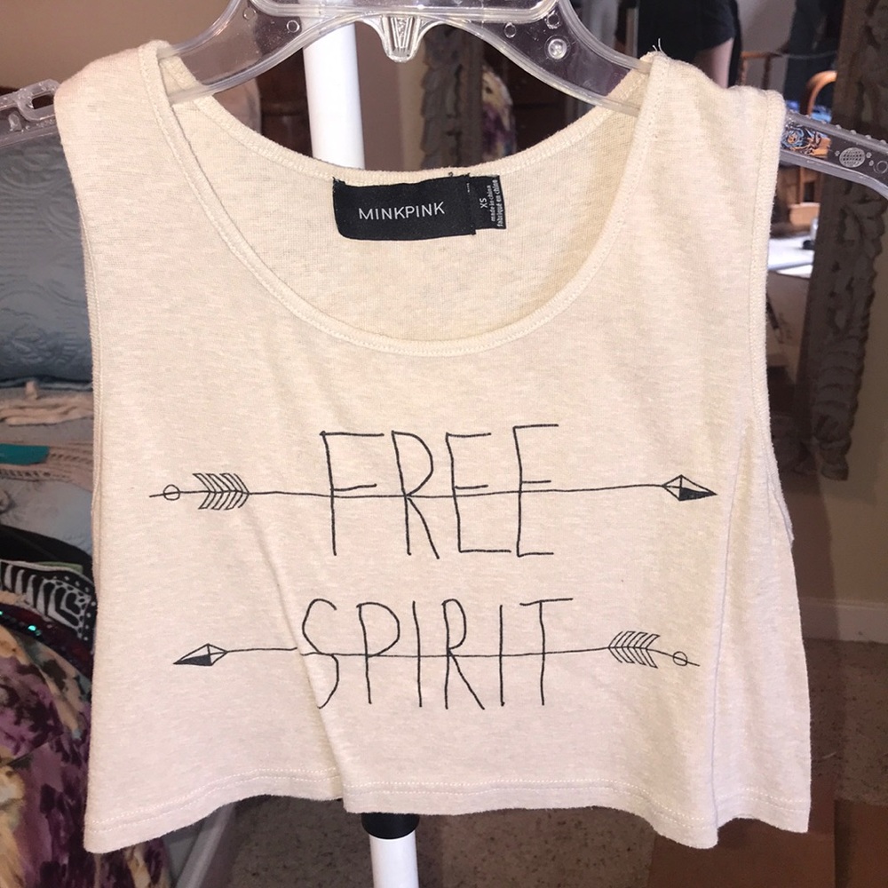 Mink pink crop top “free spirit”